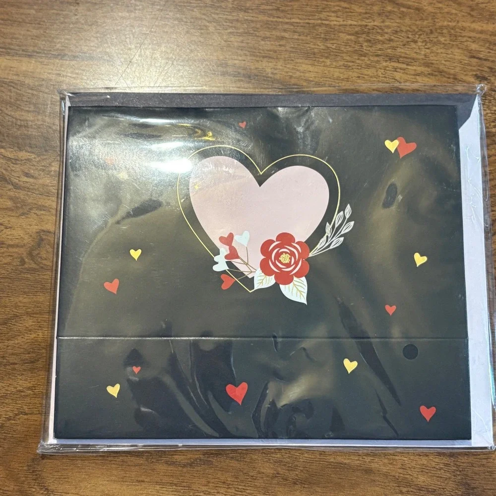 Love Delighted Floral Heart Shadowbox Card Push Button Light Anniversary Wedding